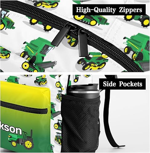 Vista 5 de Zaaprint Mochila escolar personalizada con diseño de escamas de sirena y pescado con texto de nombre para mujeres y hombres, Mochila 9, Mochilas