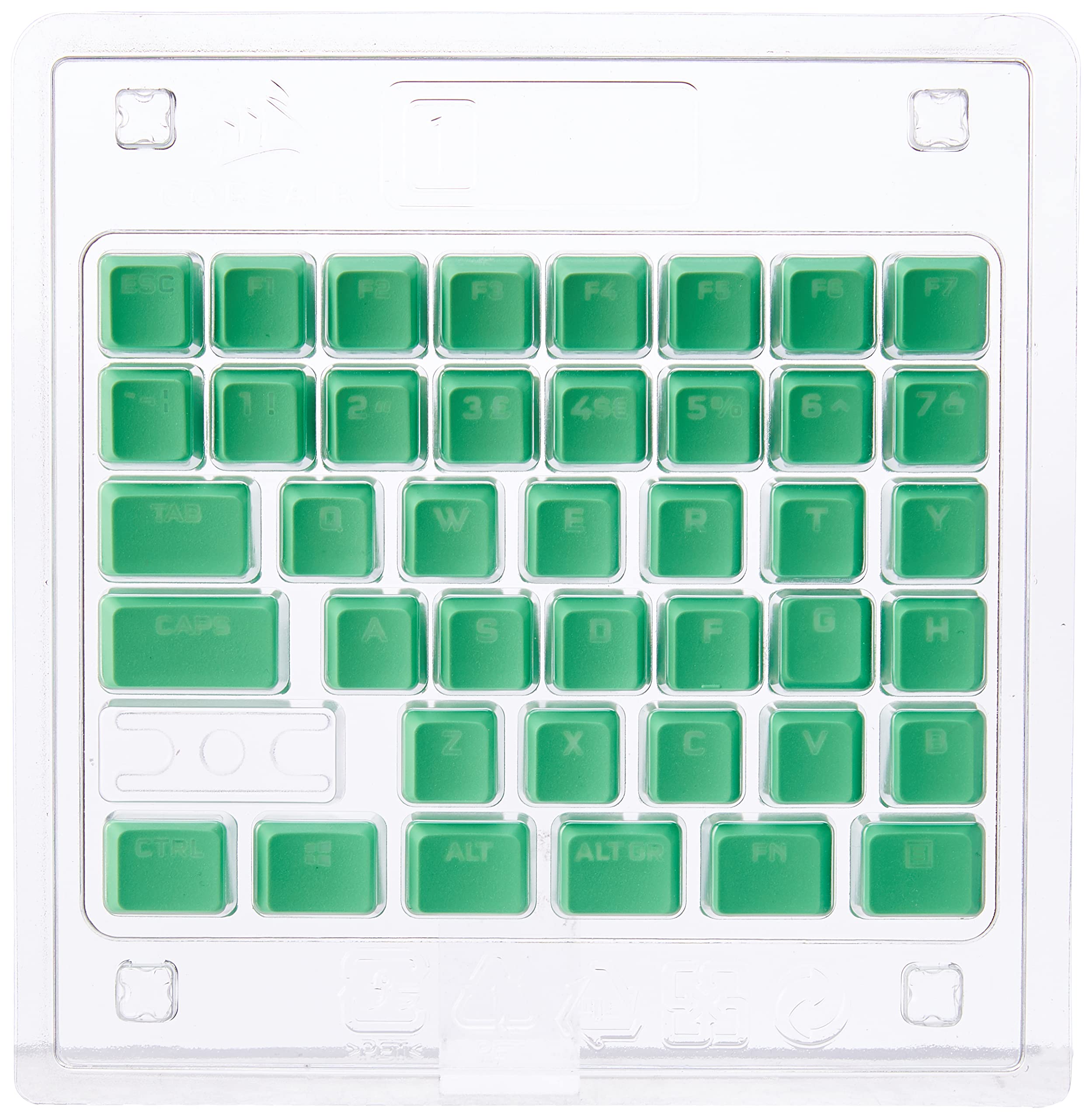 Corsair PBT Double-Shot Pro - Kit de modificación de Teclas (Teclas PBT de Doble Disparo, compatibilidad estándar de Fila Inferior, Superficie Texturizada, Paredes de 1.5 mm de Grosor con Fuente