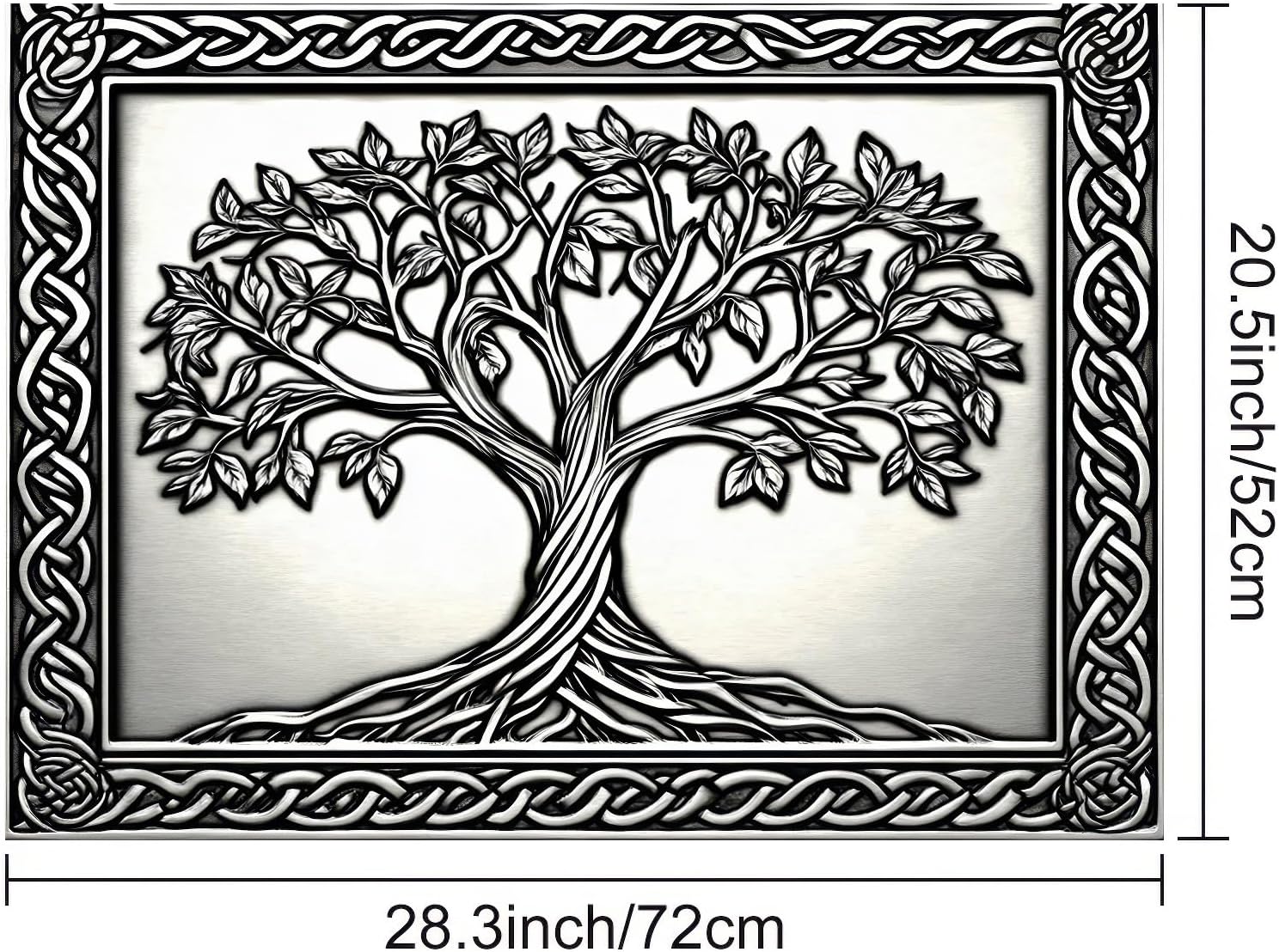 HOMETITUTE Tree of Life Stove Top Cover for Electric Stove Silver Embossed Celtic Design Dish Drying Mat 28x20 Inch Decorative Kitchen Protector Fit Under Coffee Maker