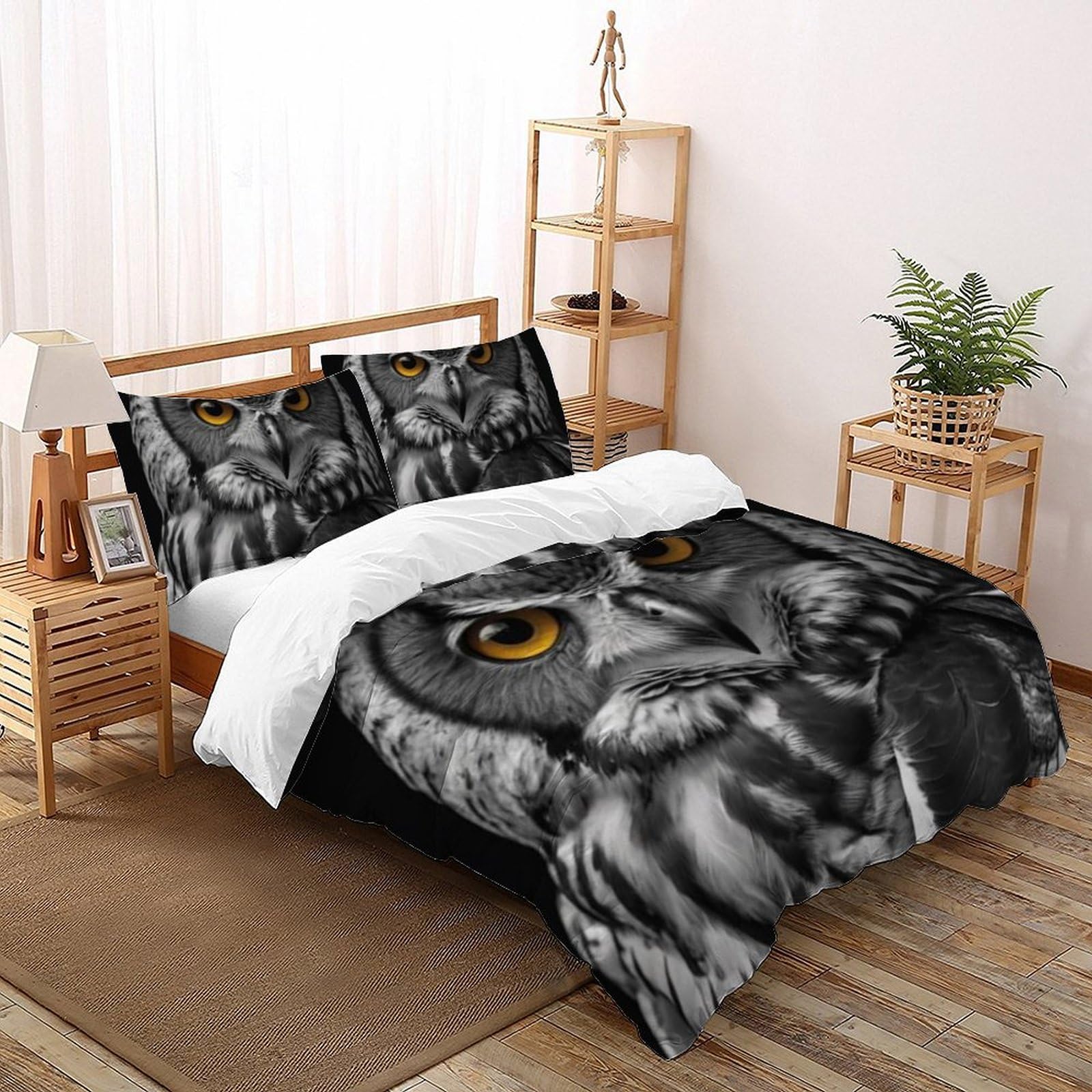 Housse de couette microfibre 200x200 imprimé 3D premium La grive des aigles