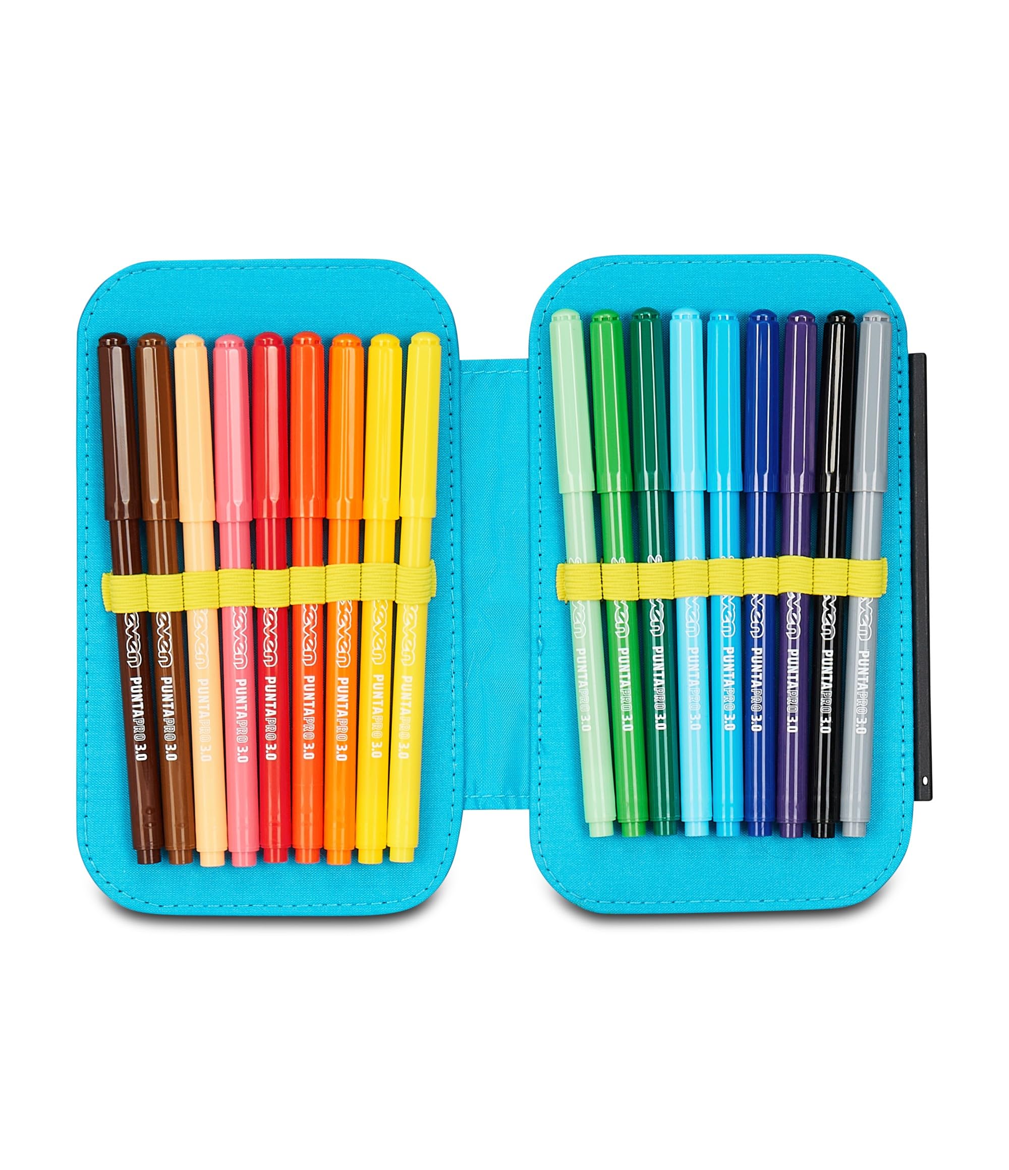Seven Astuccio Scuola Elementare, 1 Zip, con Matite, Pennarelli, Penne, Speed Case, Bambino, Ragazzo, grigio scuro