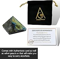 Vista 7 de Cristales curativos de pirámide de labradorita de Amazing Gemstone - Figurina de gran pirámide de 1" de piedra natural para meditación, Reiki