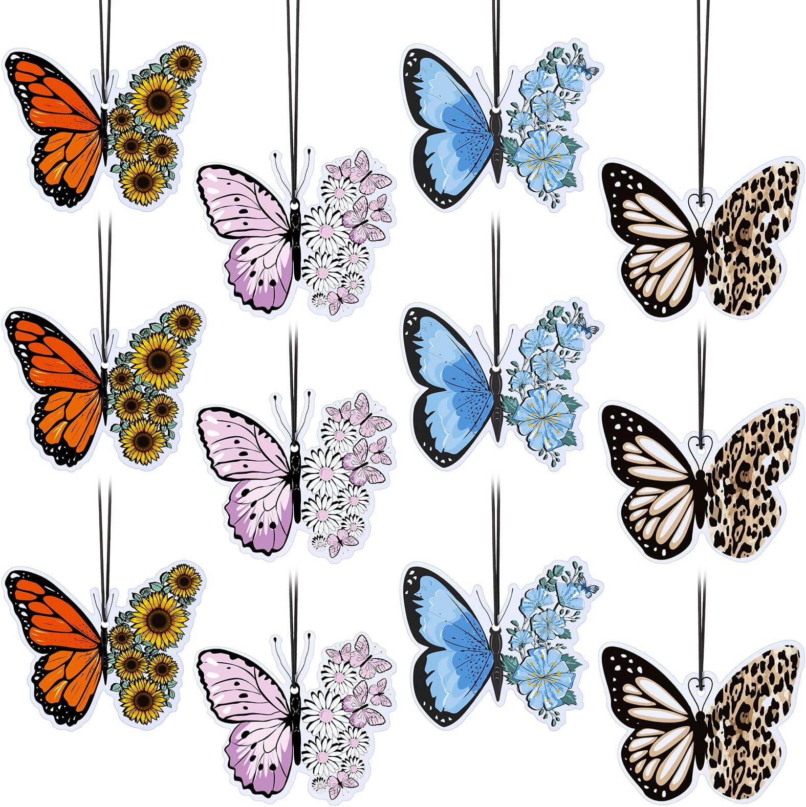 Demissle 12 Pcs Hanging Car Air Fresheners for Women Girls