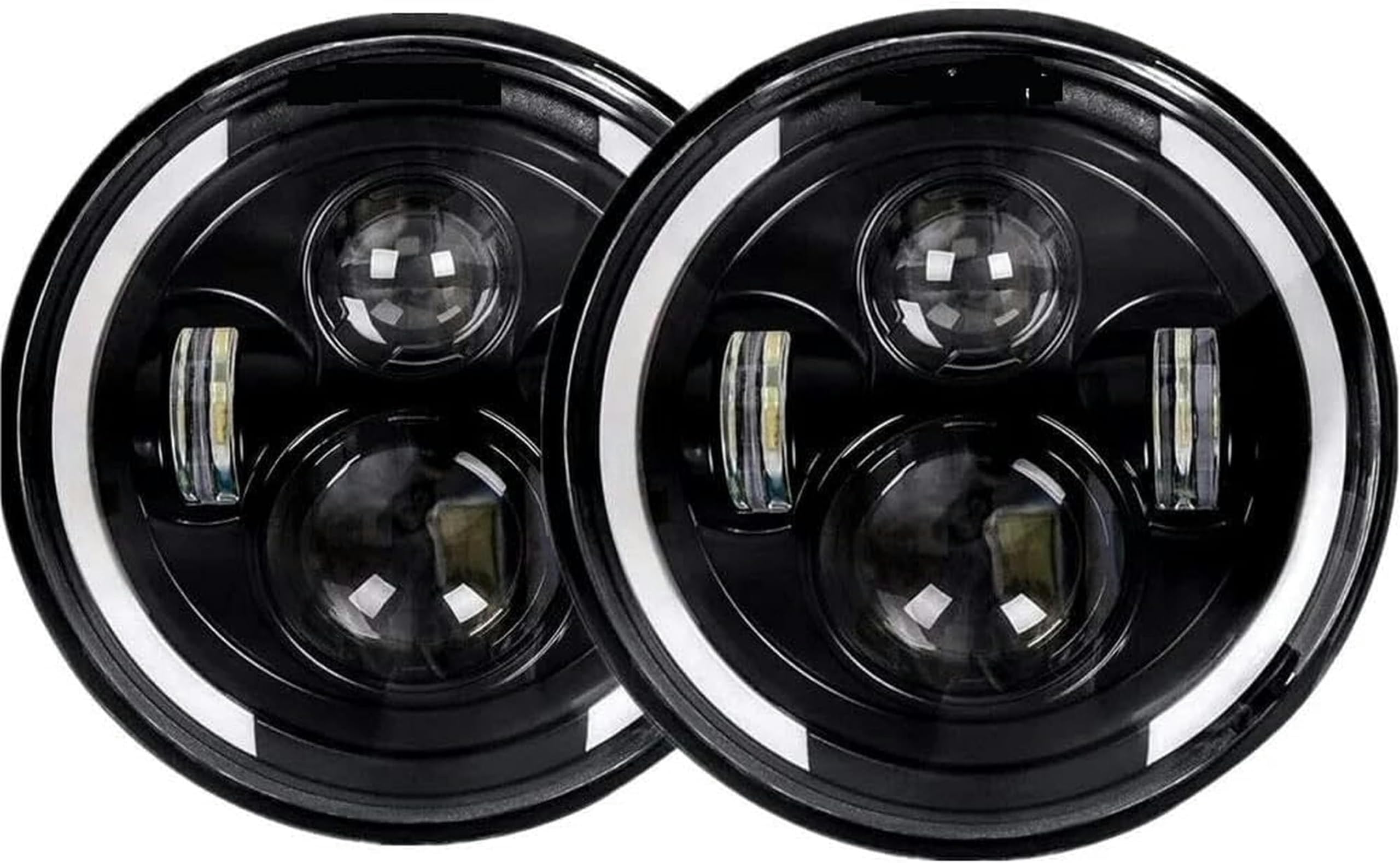 Car Headlight Assembly 2pc 80W Black 7" Led Headlight for Land for Rover for Defender 4X4 Urban Accessories Car 7 Inch Round Headlights Assembly Headlamps Assembly (Color : C)