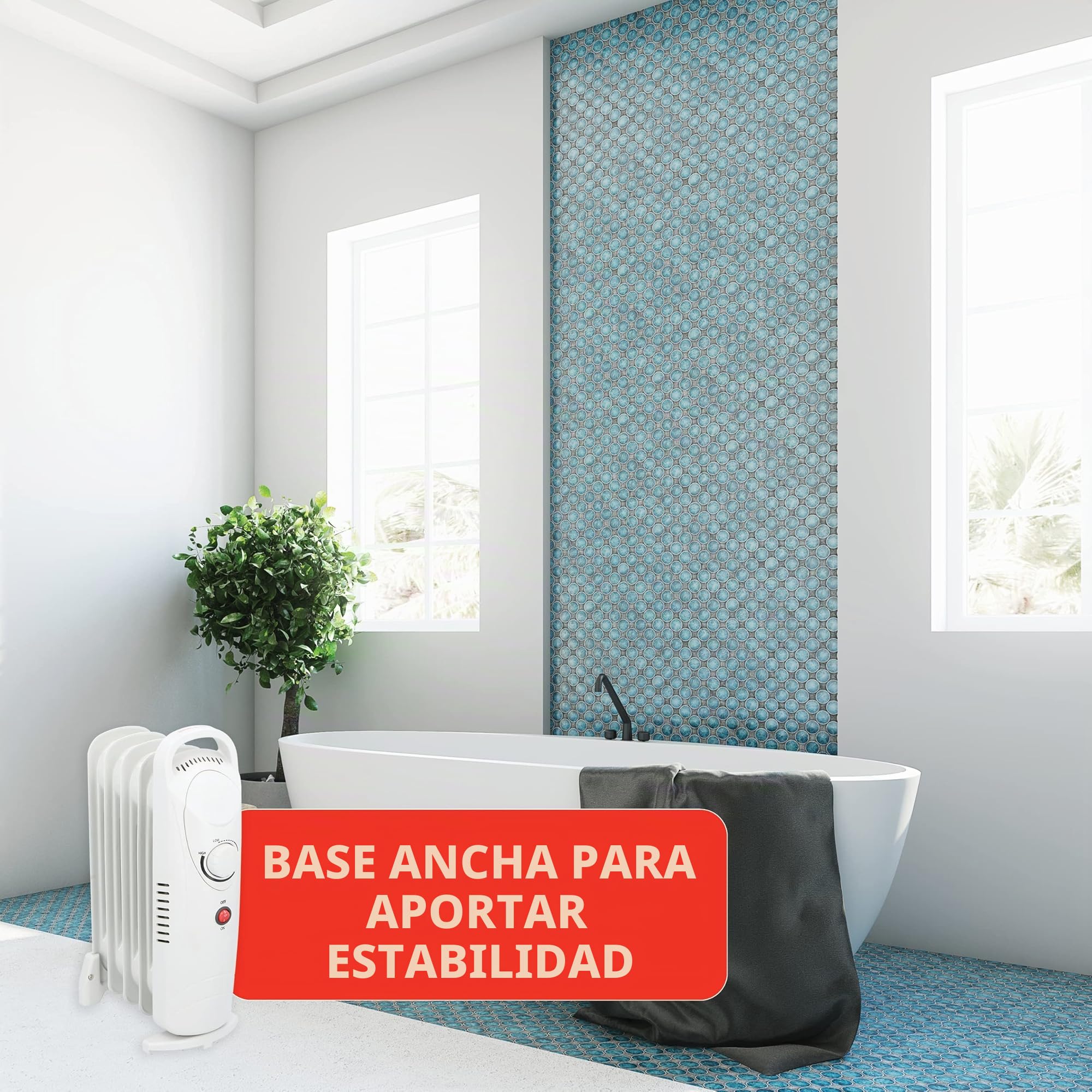 Radiador de aceite Alpina YL-B12-5A con termostato 5 lamas Protección contra sobrecalentamiento 650 W