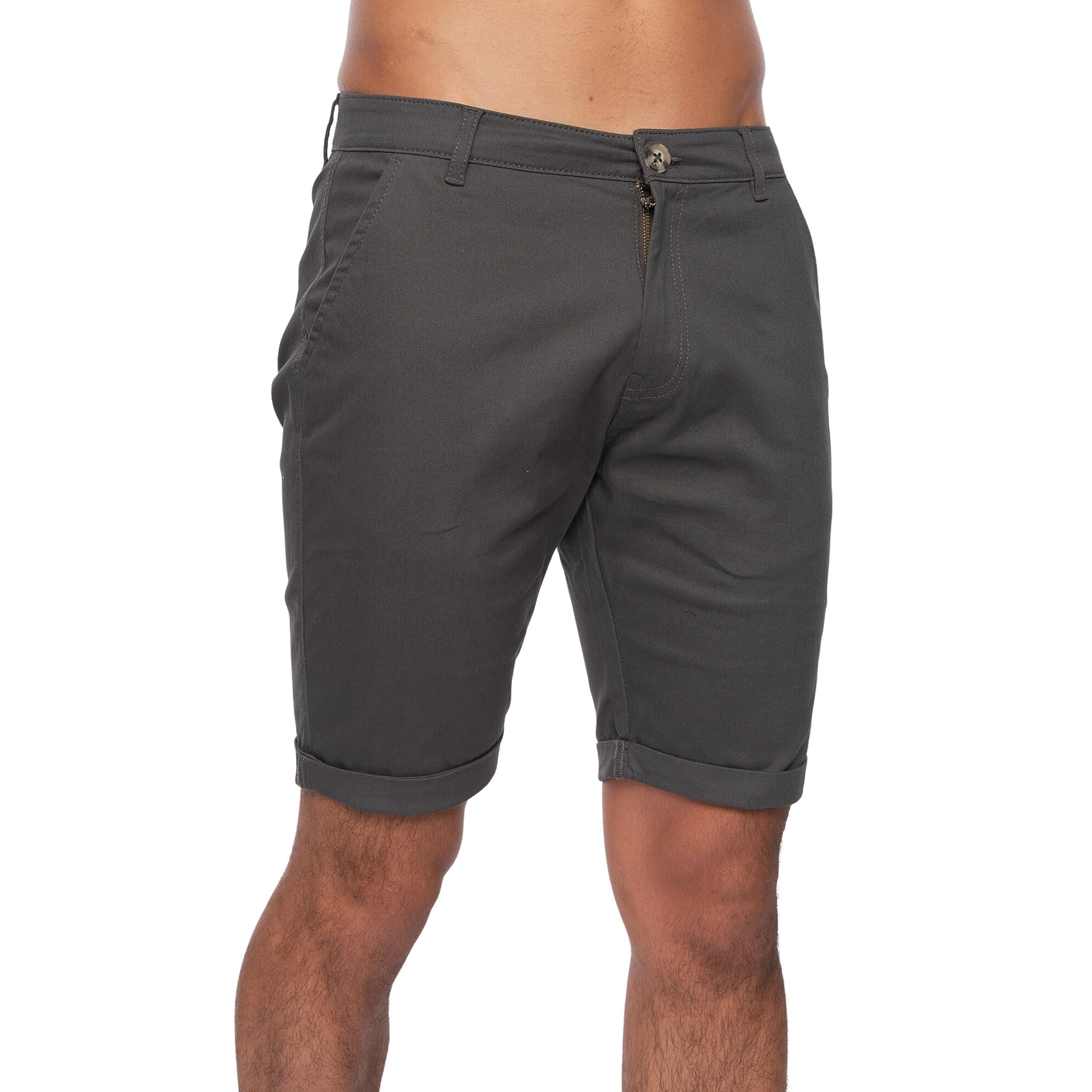 Kandor Pantalones cortos para hombre – Pantalones cortos chinos de verano para hombre, bermudas elásticas, pantalones cortos, 98% algodón, pantalones cortos para hombre con bolsillos