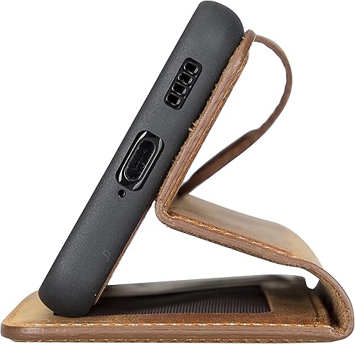 Miniatura 9 de Bayelon Funda para Samsung Galaxy S22, cartera de cuero de grano completo, funda desmontable para Samsung S22 con soporte, funda magnética para