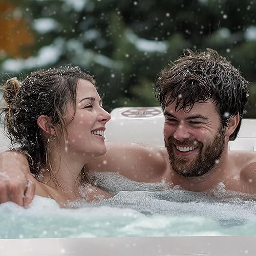 Miniatura 2 de ALEKO HTIO2BLD HTIO2BLD - Bañera de hidromasaje inflable ovalada de alta potencia con bandeja de bebidas, cubierta ajustable y 3 cartuchos de