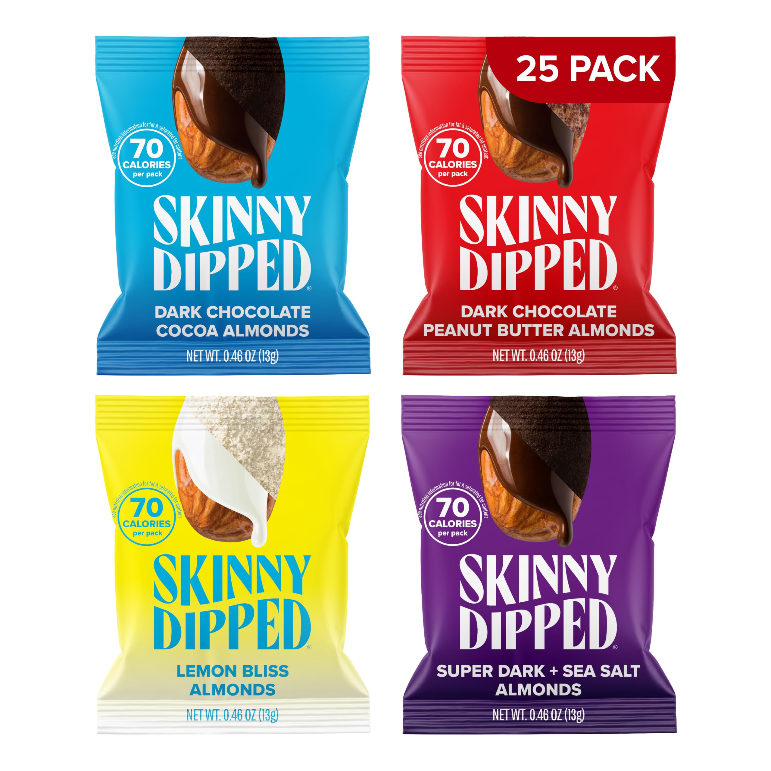 SKINNYDIPPED Variety Pack / 0.46 Ounce (Pack of 25) / 1 Almonds