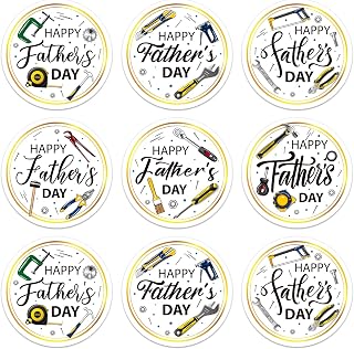 60PCS Happy Father's Day Stickers - 1.5" Round Handyman Dad Tool Seal Labels for Envelope Card Wrapping Party Decoration Supplies