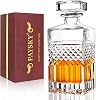 Whiskey Decanter,900ml Non-Lead Crystal Whiskey Decanter with Stopper in Gift Box,Premium Bourbon Decanter,Liquor Decanter for Whiskey,Bourbon,Whiskey Carafe for Men