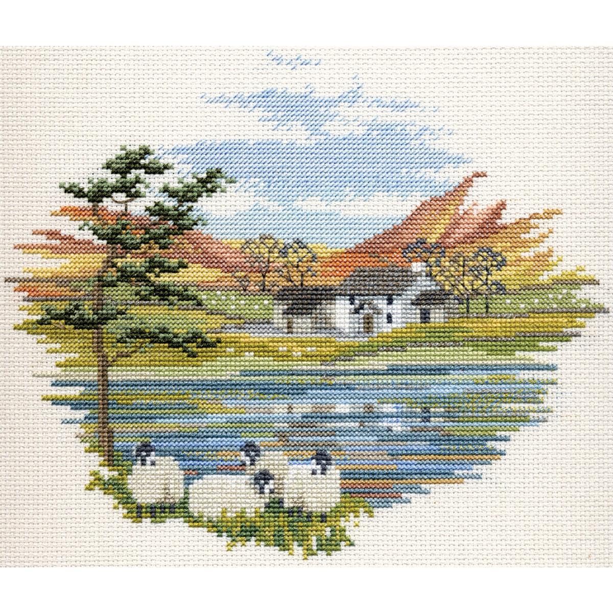 Bothy Threads Mehrfarbig Derwentwater Designs Lakeside Farm Cross Stitch Kit