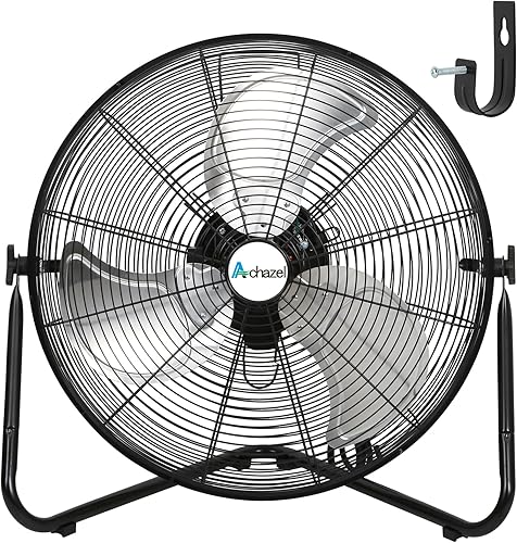 Ventilador de piso industrial de alta velocidad de 20 pulgadas, ventilador de piso industrial de metal resistente de 3 velocidades 5200 CFM con