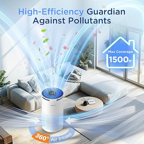 Miniatura 2 de Purificadores de aire para el hogar, habitación grande de hasta 1500 pies cuadrados con aromaterapia, purificador de aire HEPA DBFIT H13 para humo,