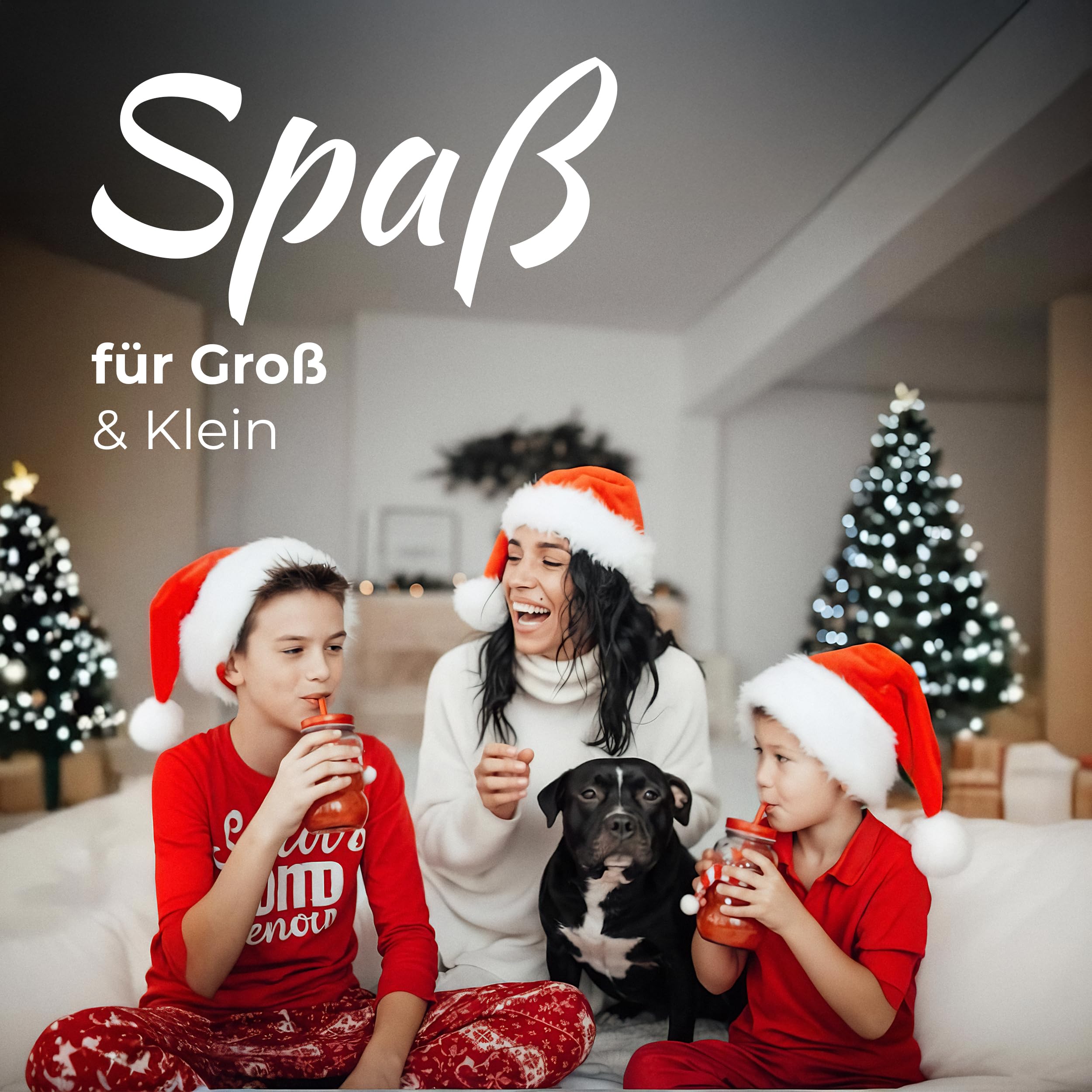 Novaliv 12x Tassen Glühwein 440 ml Personalisierte Weihnachtstasse mit Trinkhalm - Lebkuchenmann als Glühweinbecher - Christbaumkugel Motiv Tasse Tannenbaum Kugel Weihnachtstassen Handwärmer Mugs
