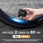 AIRBANK Mini Bike Pump Pocket SE, 100 PSI Electric Bicycle Air Pump for Road Bikes, Portable Bicycle Pump, Bicycle Tire Inflator for Schrader and Presta Valve with Rechargeable Battery