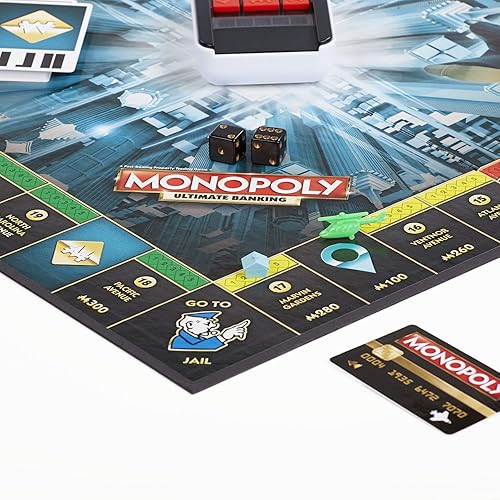 Miniatura 9 de Hasbro Gaming Monopoly Ultimate Banking Edition Board Game for Families and Kids Ages 8 and Up, Electronic Banking Unit (Yaxa Exclusive)