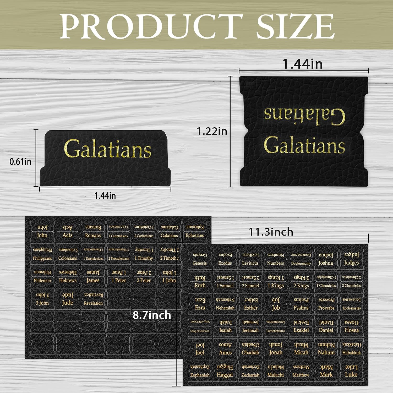 ADEVIAN Black Leather Bible Tabs, 84 Index Tabs (66 Bible Tabs Old & New Testament, 18 Blank Tabs) with Gold Foil Lettering image 5