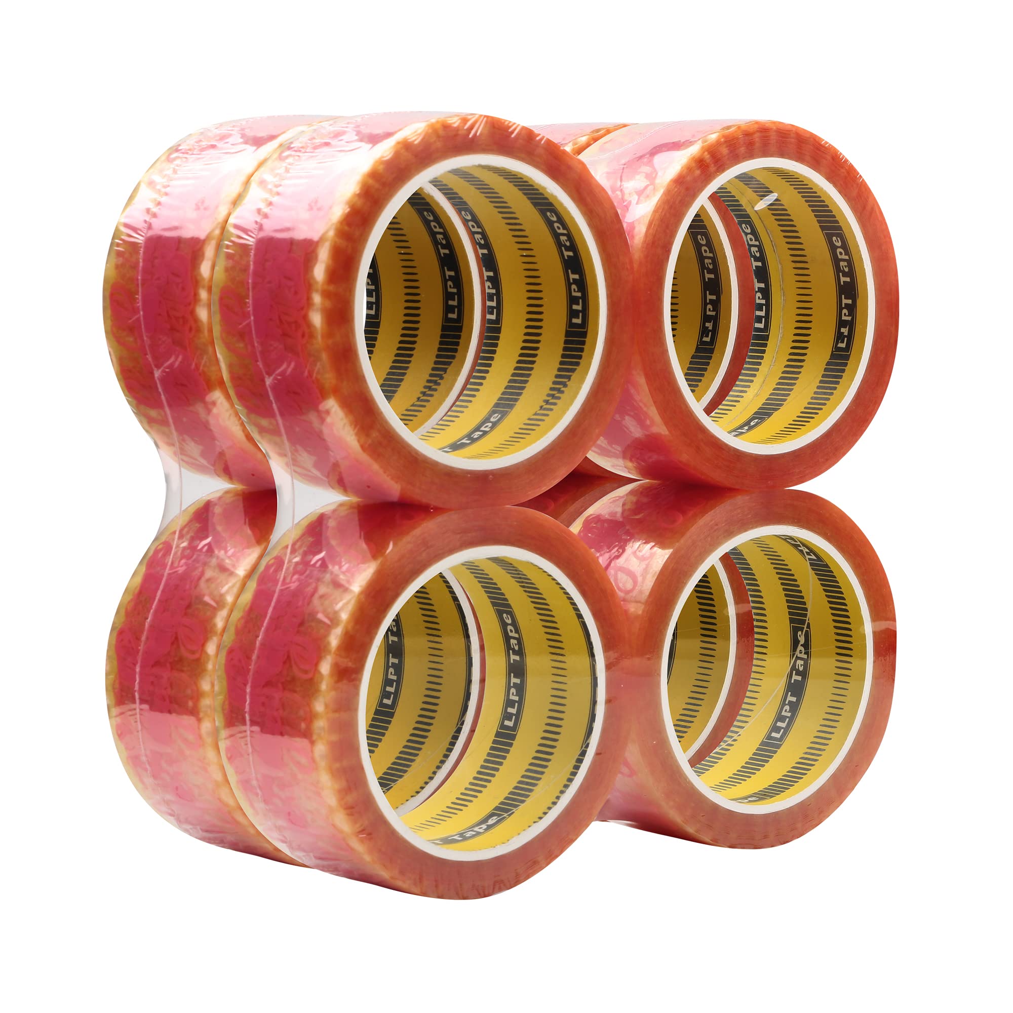 LLPT Packing Tape with Thank You Print 1.88” x 65 Yards Each 8 Pack Heavy Duty High Viscosity Safety Sealing on All Box Types for Decorating Shipping