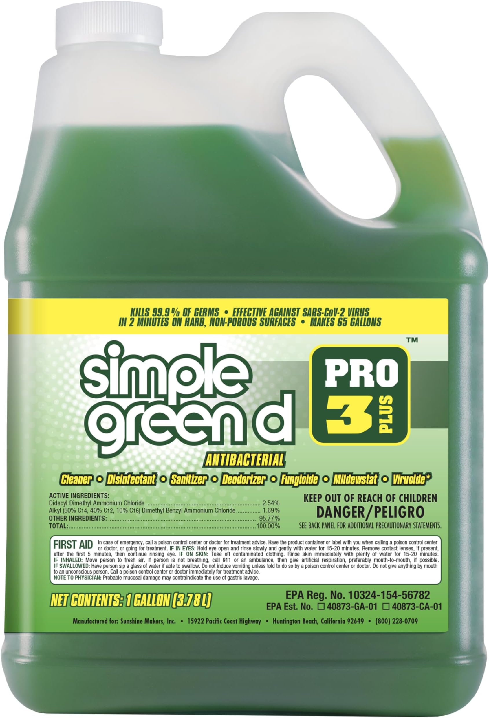 D Pro 3 Plus Disinfectant 1 Gallon