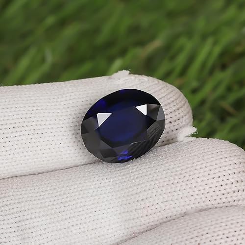 Miniatura 7 de REAL-GEMS Zafiro azul de Cachemira certificado 14.65 Ct. piedra preciosa facetada de talla ovalada para anillo, Gema, zafiro