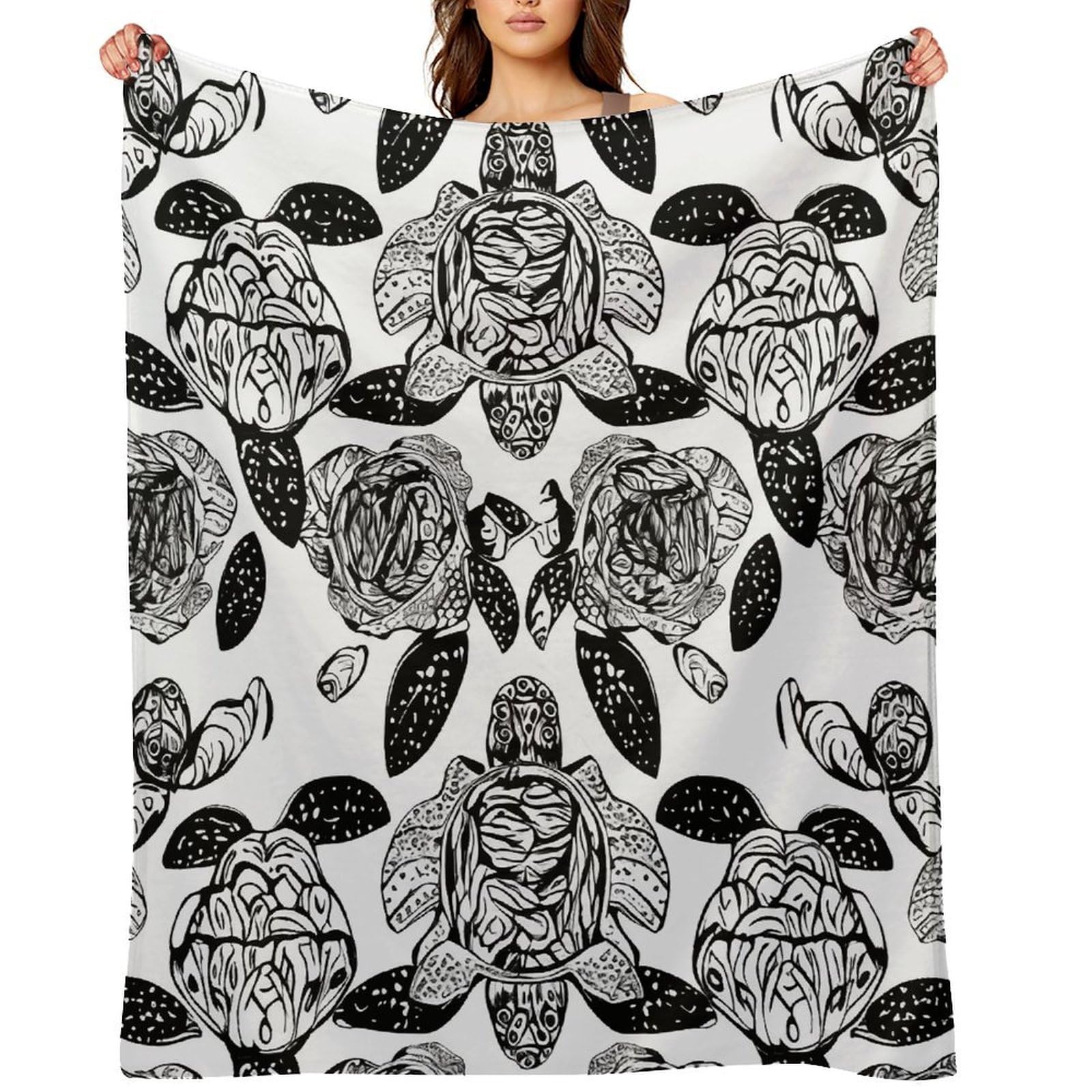 Flannel Fleece Throw Blanket - 30"x40" Super Soft Plush,Lightweight Wrinkle Resistant Cozy Animals Sea Turtles Blanket for Couch Sofa Bed Travel Camping and Gift