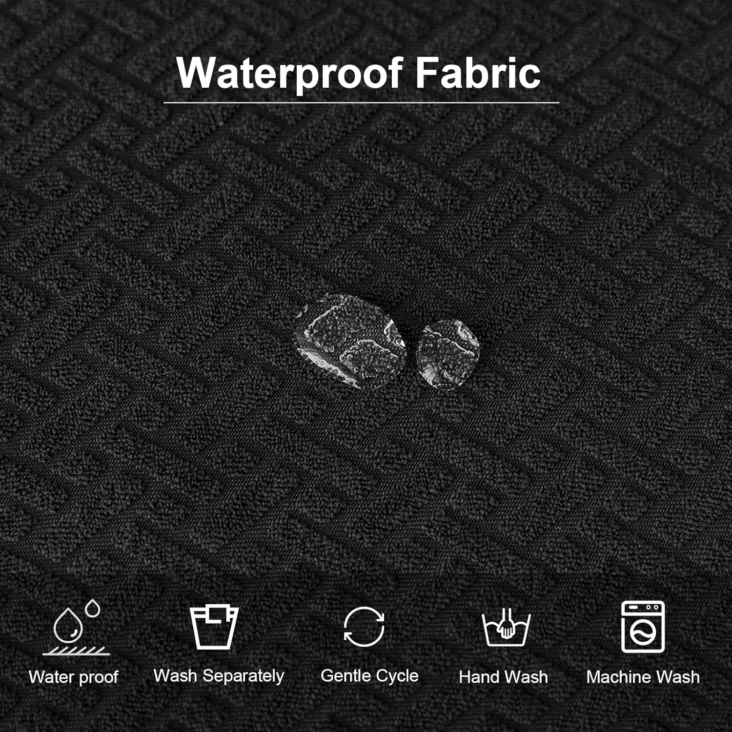 Genina Waterproof Seat Covers for Dining Room Chairs Covers Dining Chair seat Covers Kitchen Chair Covers slipcovers (Black, 4 Pcs)