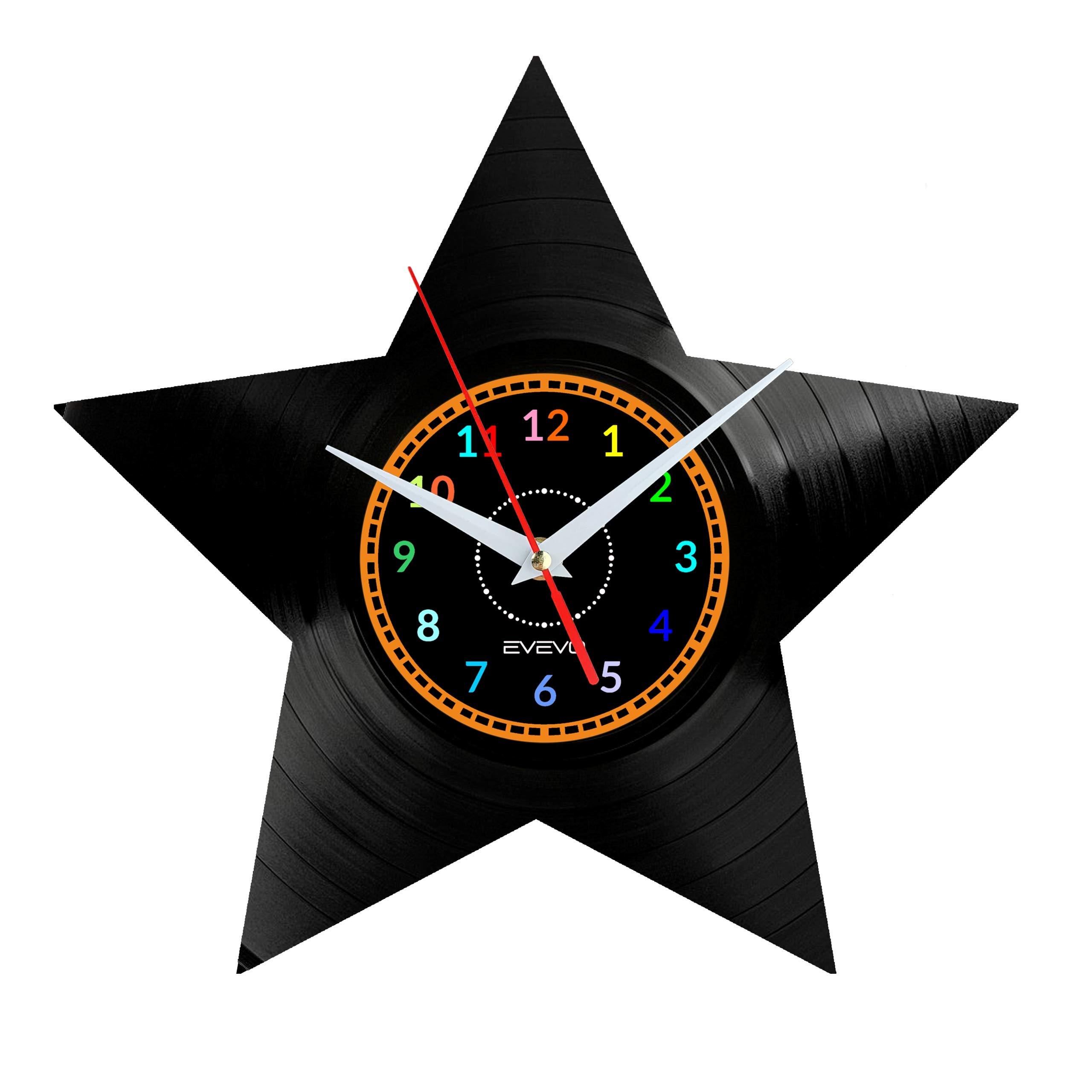 Horloge murale vinyle Star au motif étoile élégant pour salon