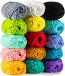 15x20g Acrylic Yarn for Crocheting - 40 Yards Soft Knitting Yarn for Crafts Multicolor Yarn Skeins for Crocheting DIY for Handicraft Knitting Scarves Gift for Beginners Adults