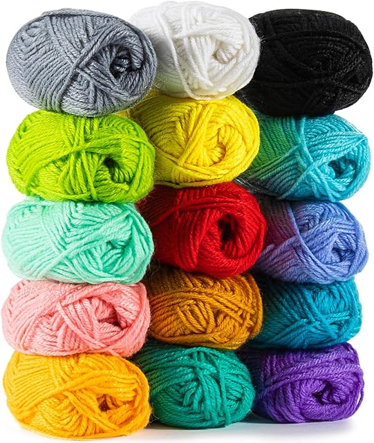 15x20g Acrylic Yarn for Crocheting - 40 Yards Soft Knitting Yarn for Crafts Multicolor Yarn Skeins for Crocheting DIY for Handicraft Knitting Scarves Gift for Beginners Adults