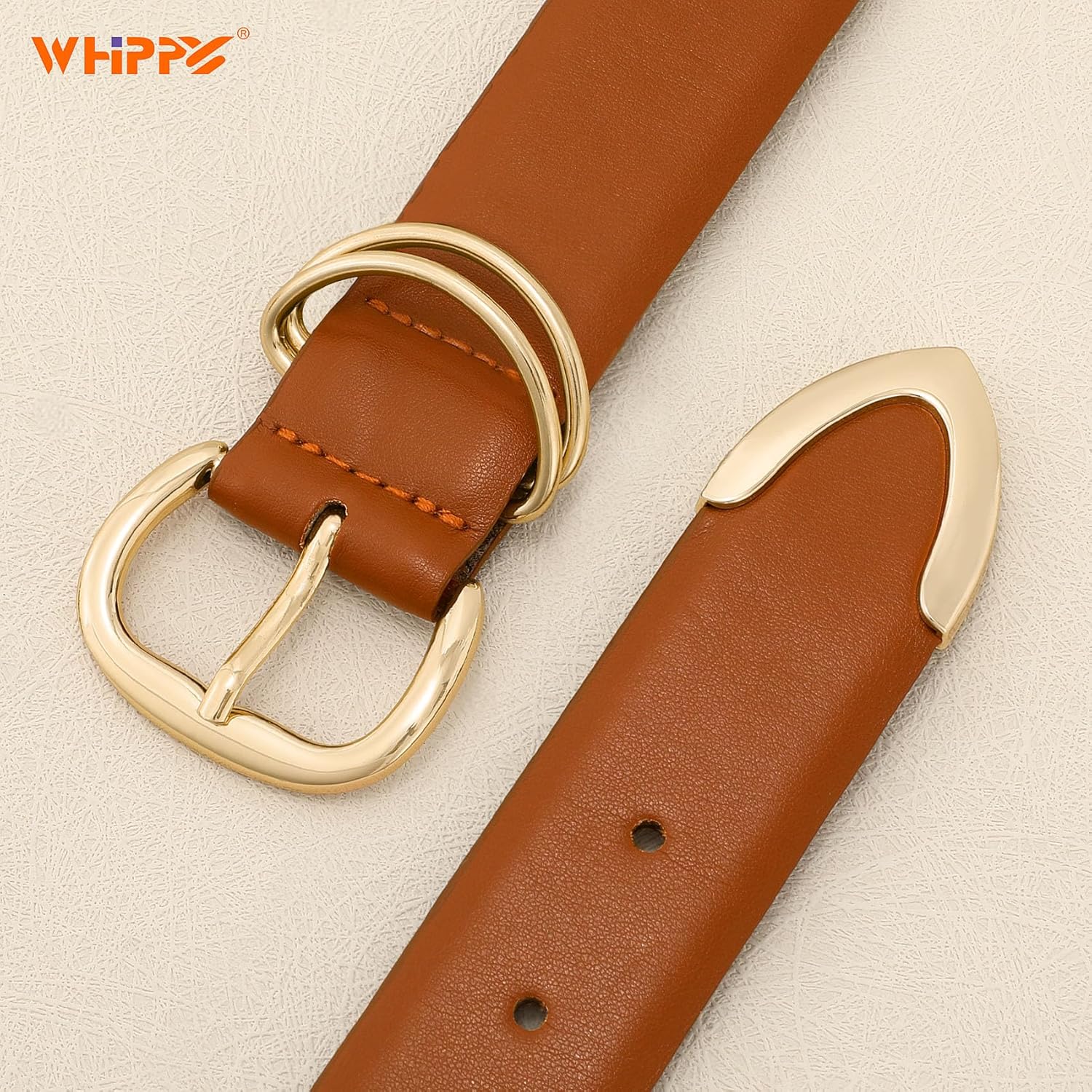 WHIPPY Women Leather Belts for Jeans Pants Dress Fashion Gold Buckle Ladies Waist Belt Casual Women Belts - Image 3
