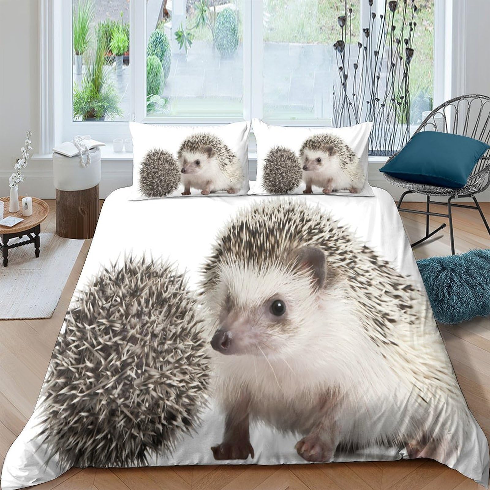 Ctjqhvkz Style-6 3D Printed Hedgehog Fitted Sheet Microfiber Soft Animal Print Bed Sheet For Bedroom Dorm Mattress Decor Protection Single（135X200cm）
