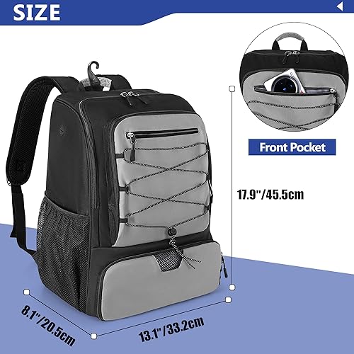 Miniatura 5 de Bolsa de pickleball para 4 paletas con compartimento para zapatos, mochila de pickleball con gancho para valla para accesorios de pickleball, bolsas