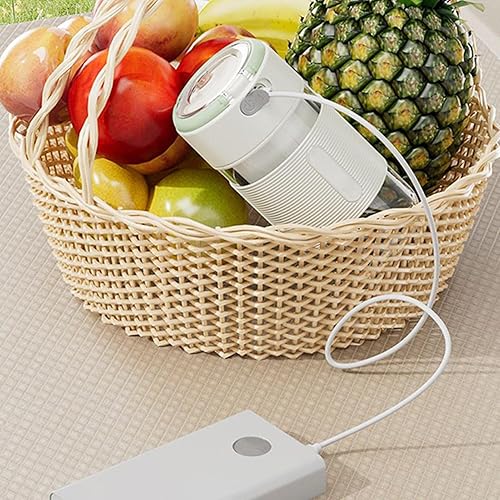 Miniatura 8 de Exprimidor de prensa en frío, comodidad recargable por USB, 7.68 pulgadas, licuadora portátil, botellas de licuadora inalámbricas, diseño