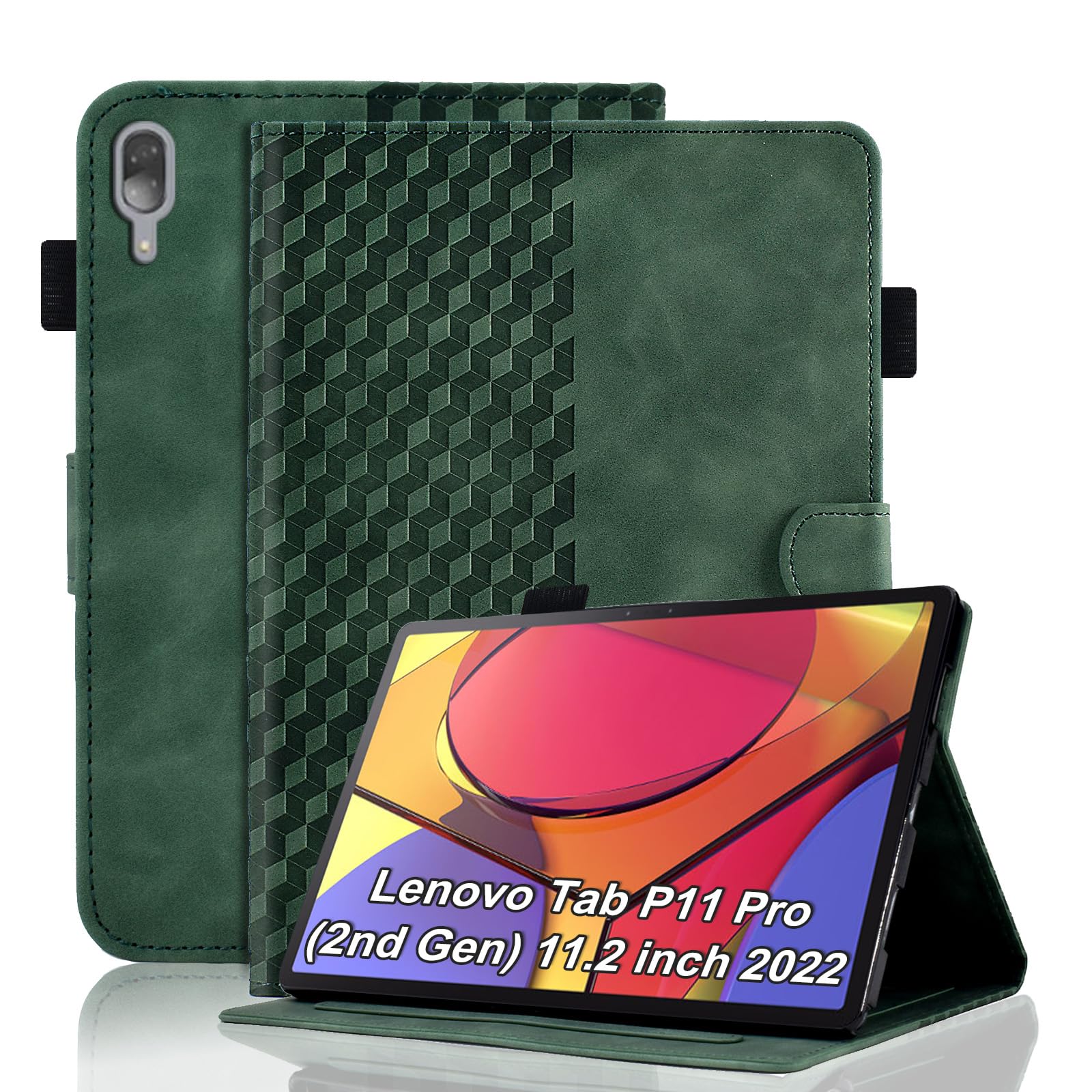 Case for Honor Pad X8a 11 Inch Tablet 2024 Protective Case Premium Leather Folio Smart Case with Auto Sleep/Wake Pen Holder Card Slot for Honor Pad X8a- Dark Green — view 55