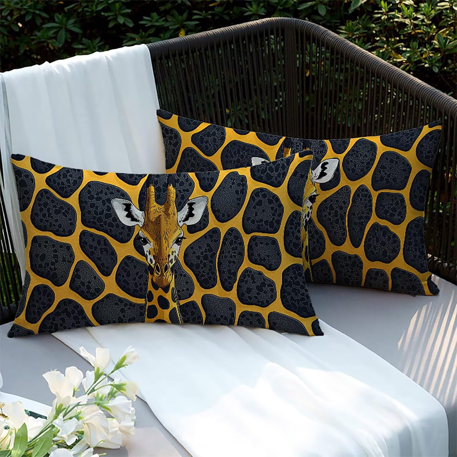 Housses de coussins lin 70x50cm double face haut de gamme imperméables Xlccaioo XC-9415
