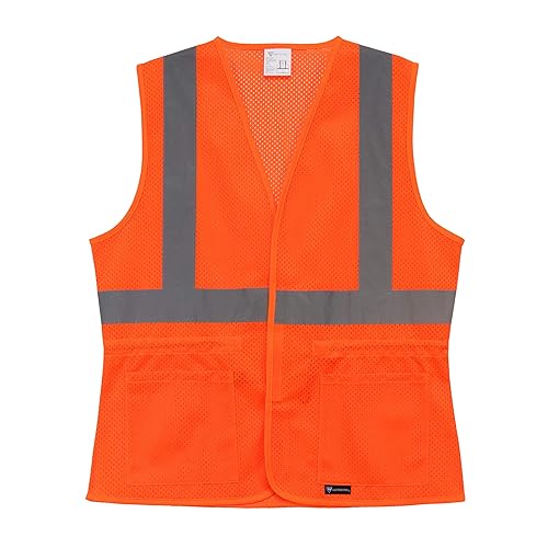 Miniatura 2 de West Chester 47207 Clase 2 Chaleco de malla ajustable para mujer, de alta visibilidad, verde, pequeñomediano, chaleco de seguridad con 2 bolsillos