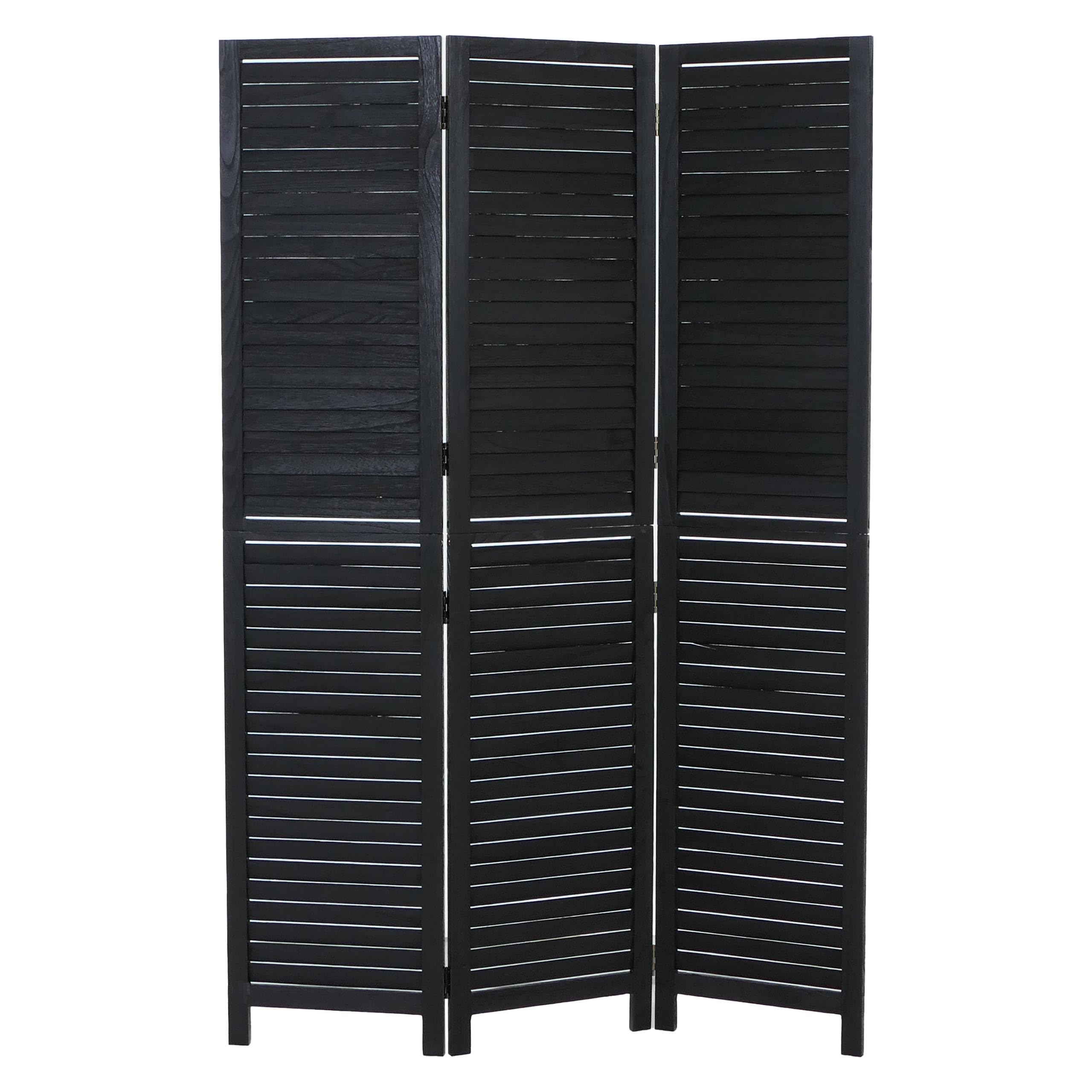 Mendler Paravent HWC-C30b 180x120cm - schwarz