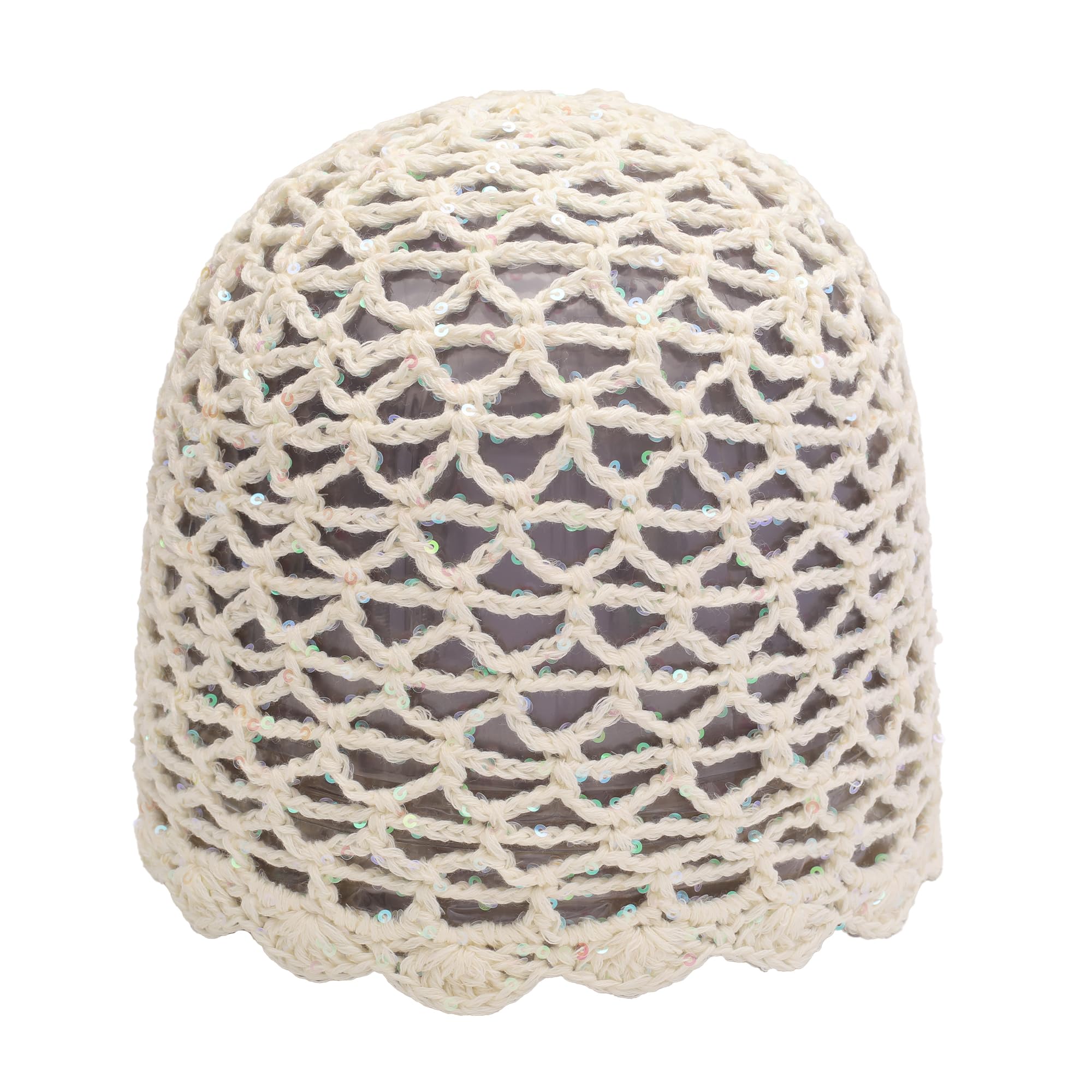 Gorro de punto de verano hecho a mano con flores