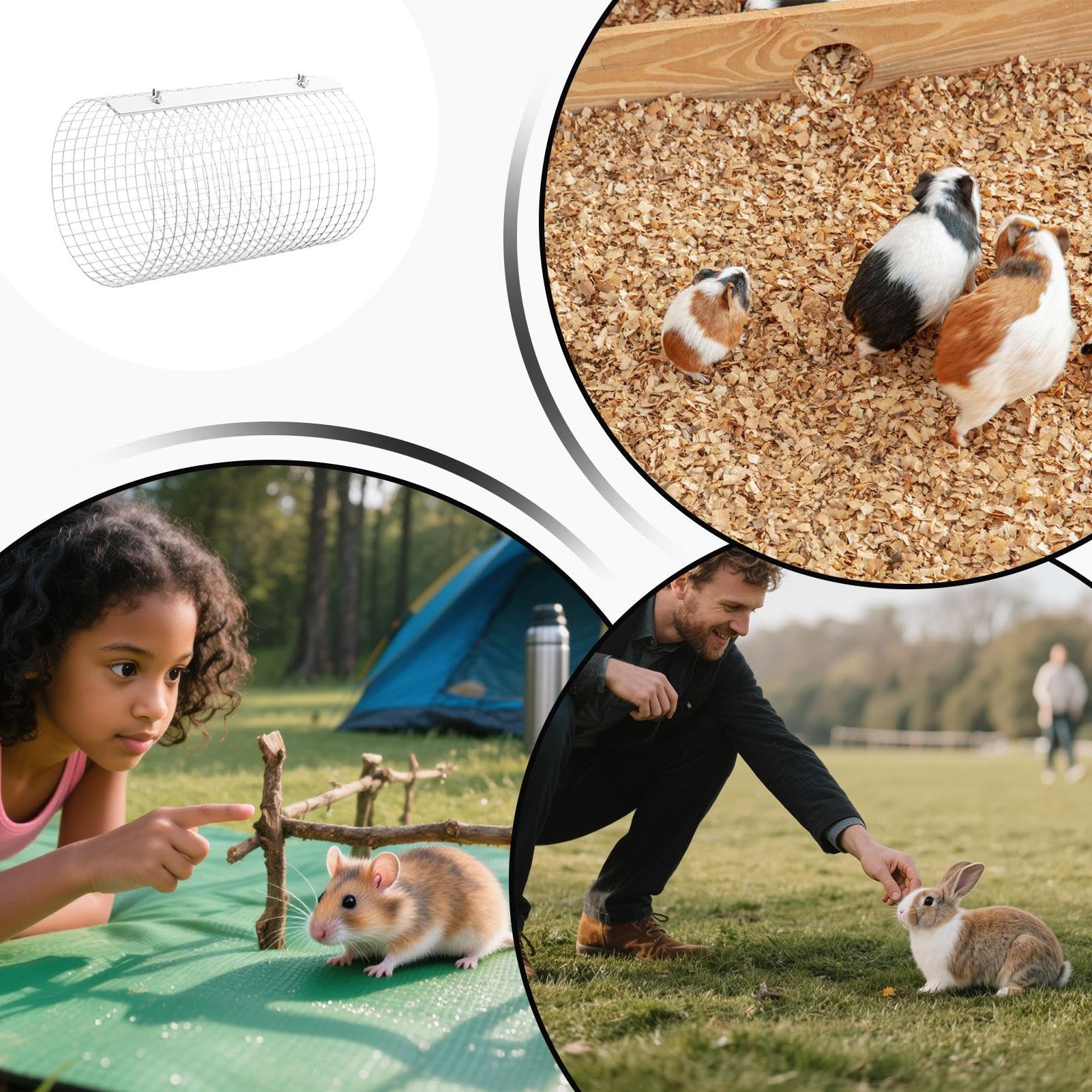 Tunnel pour Petits Animaux Accessoires pour Cage en Métal Perméable À L'Air