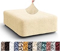 Vista 11 de PAULATO BY GA.I.CO. Funda otomana grande para taburete, funda de tela de poliéster suave, protector elástico de muebles de 1 pieza, colección Mango