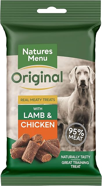 Natures Menu Real Lamb mini treats (for small dogs) 60g packs - - Made with 95% REAL MEAT - Wheat & Gluten Free
