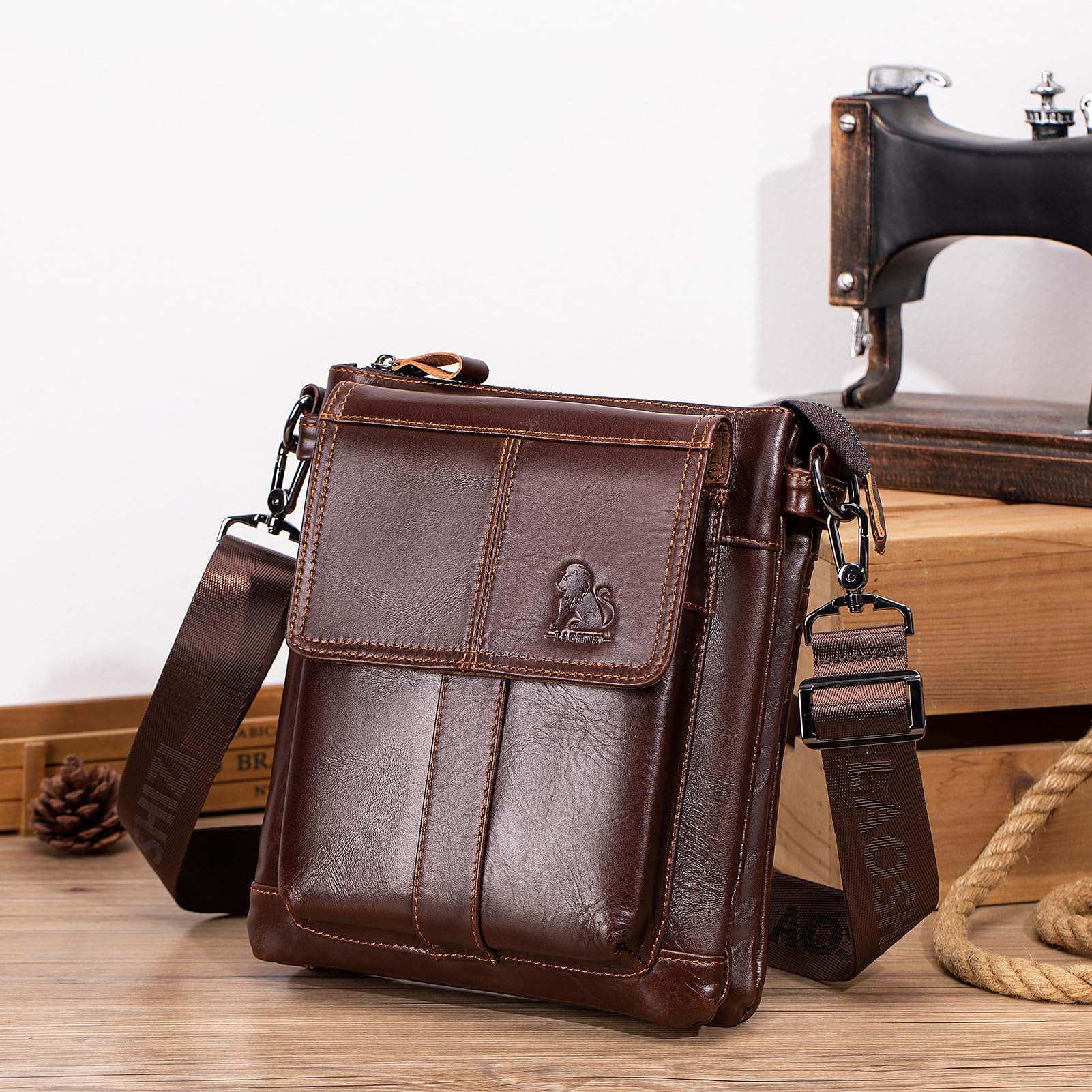pundarika Bandoleras Hombre - Bolso hombre bandolera - Bolso Hombre - Bolso Bandolera hombre - Bandolera piel hombre para uso diario,correa de hombro ajustable