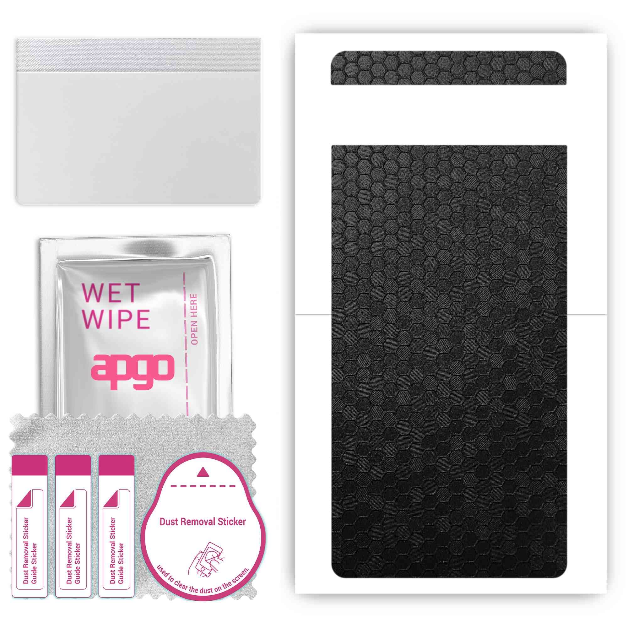 apgo BACK SKIN Film Pellicola protettiva Protezione Posteriore per Google Pixel 6, skin sticker film foil vinyl Camo Nero