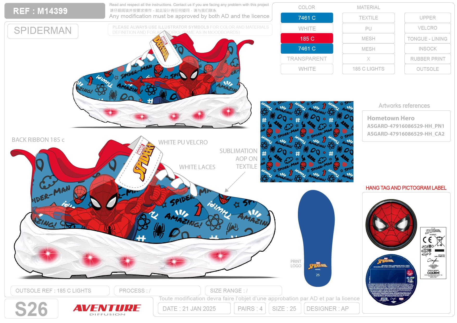 Scarpe Sandalo Chiuso Sneakers per Bambini Spider-Man Suola Luminosa, Luce Rossa,Varie taglie14399 (nerom Rosso, Sistema Taglie Calzature EU, Bambino Piccolo (2-5 Anni), Numero, Media, 28)