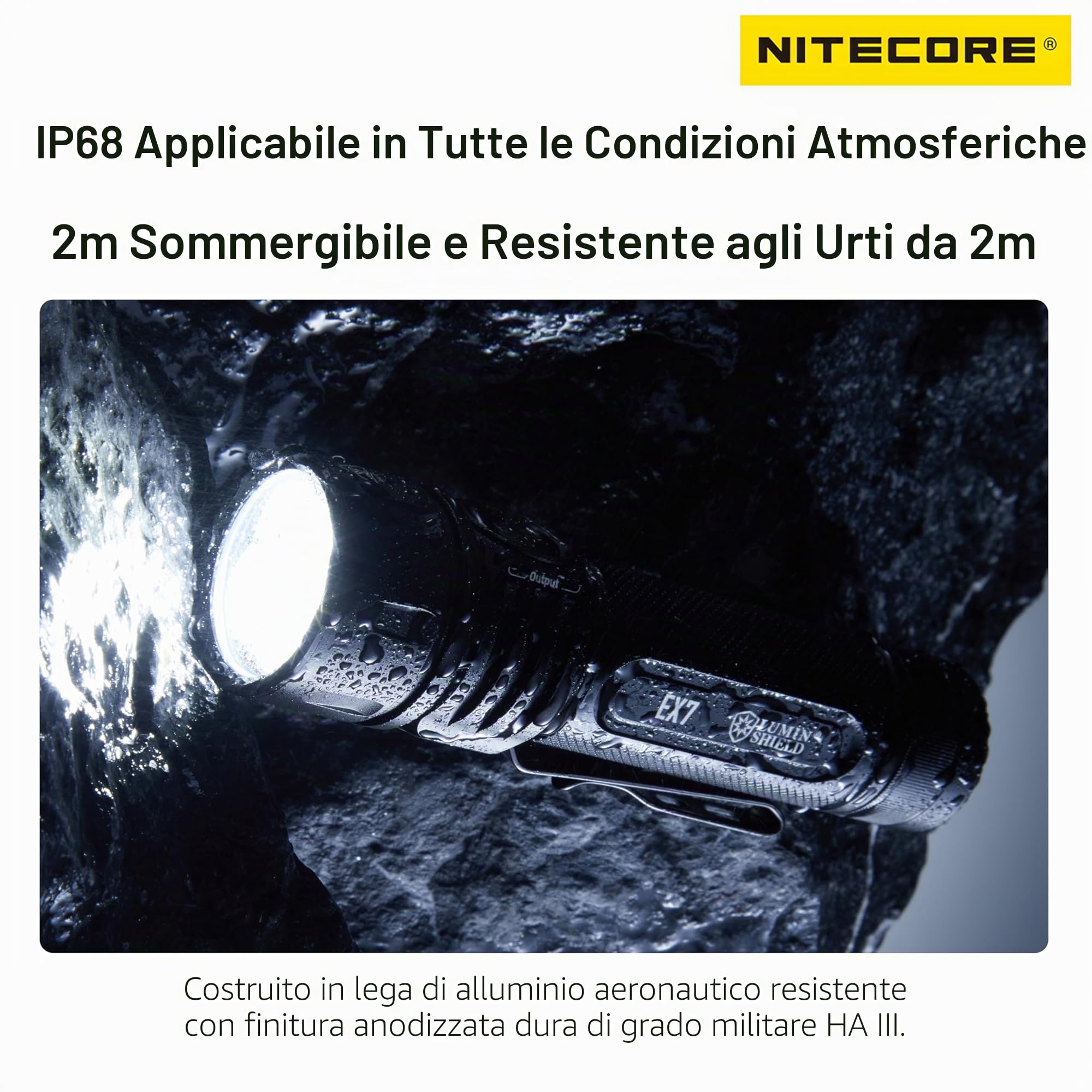 Nitecore EX7 della torcia elettrica di rendimento elevato del modello del fascio variabile