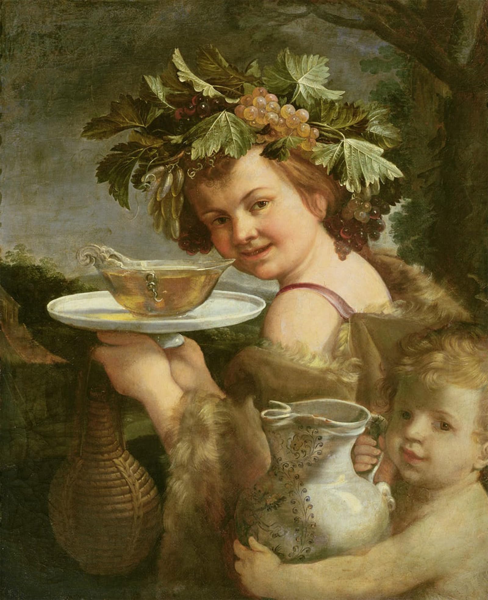 HRJUBWREE Oil Painting Prints on Canvas Painting Picture Bacchus by Vintage Painting Artwork Canvas Prints for Office Decor 60x90cm