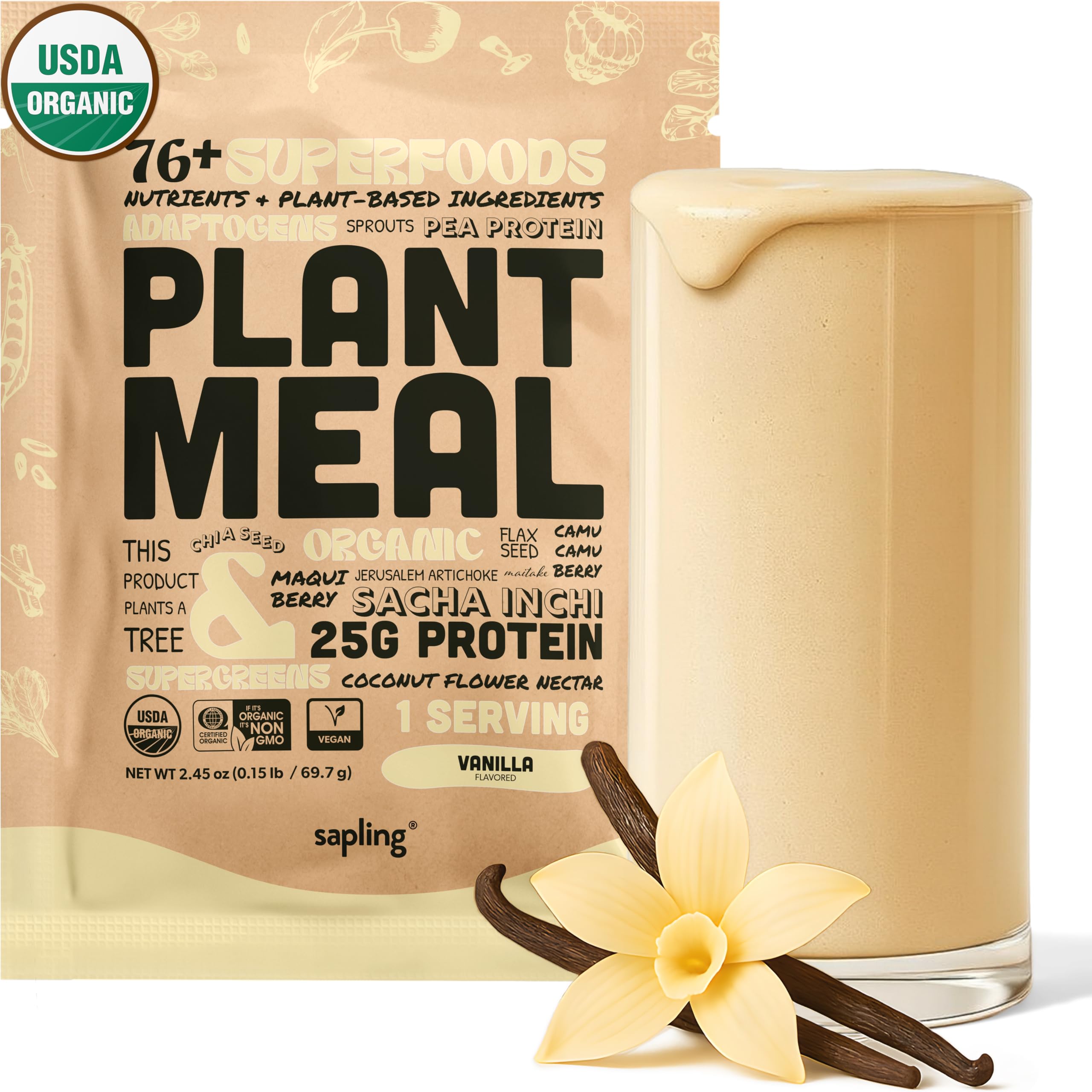 Amazon.com: Plant Meal Replacement Shake - Vanilla - 25g of Plant