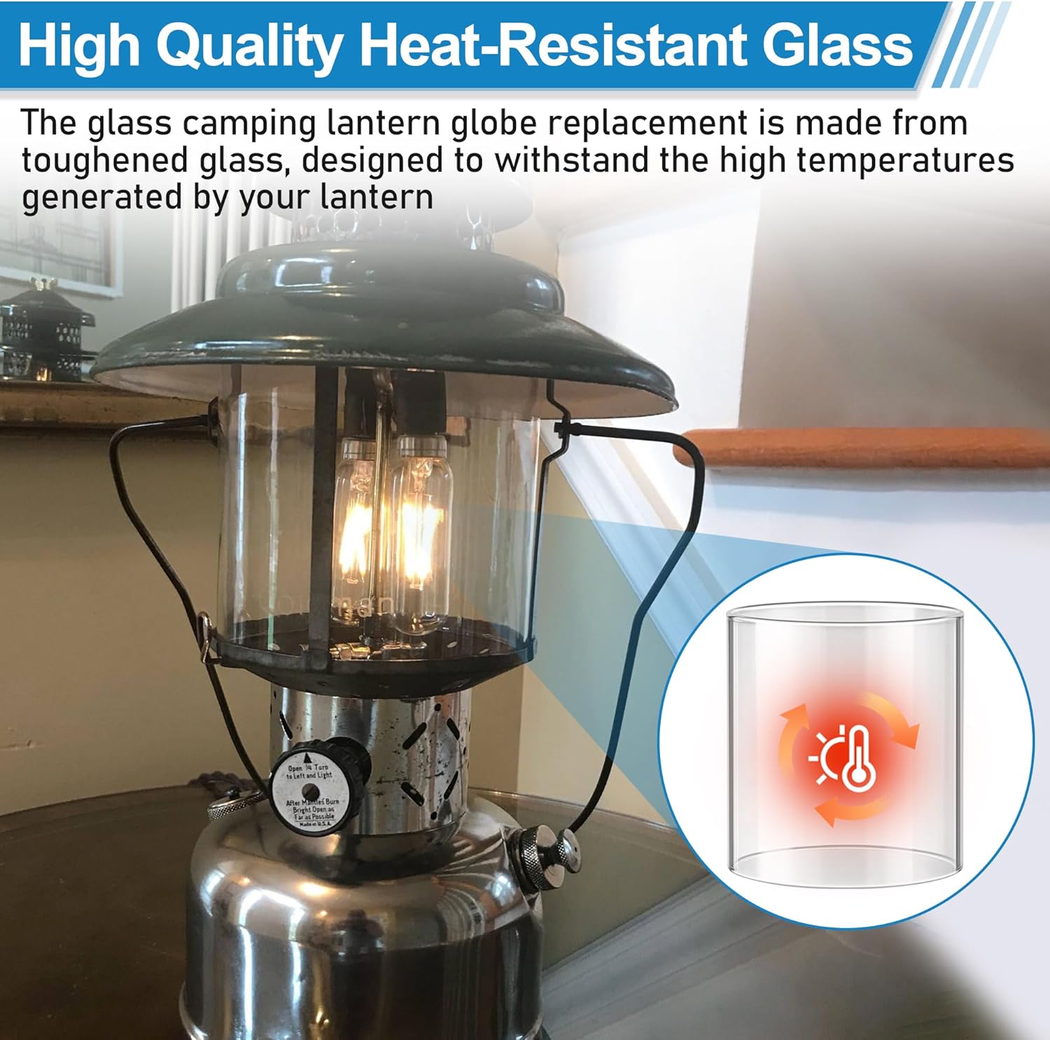 Camping Lantern Accessories,for Coleman Lantern Replacement Part Glass Globe (Clear), Standard Shape Coleman Fueled Propane Lanterns - Image 3