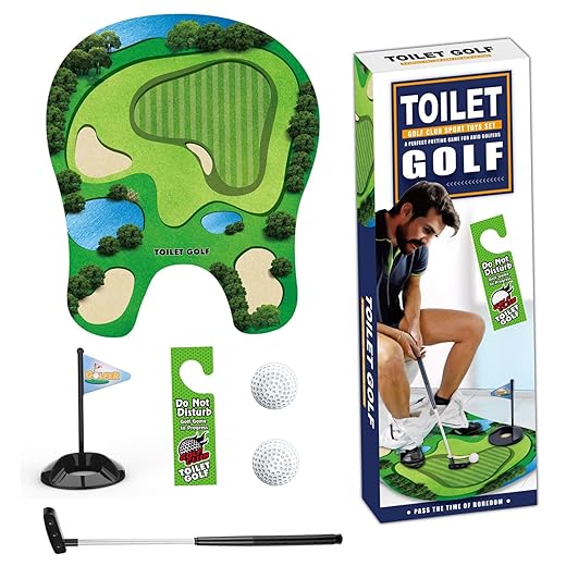1 Set of Golf Practice Toilet Game Includes Balls Putter Mini Fun Golf Game for Children